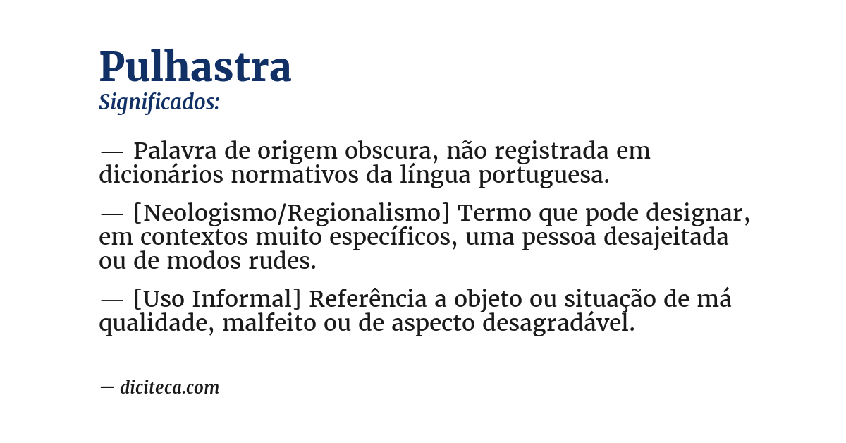 Significado de pulhastra