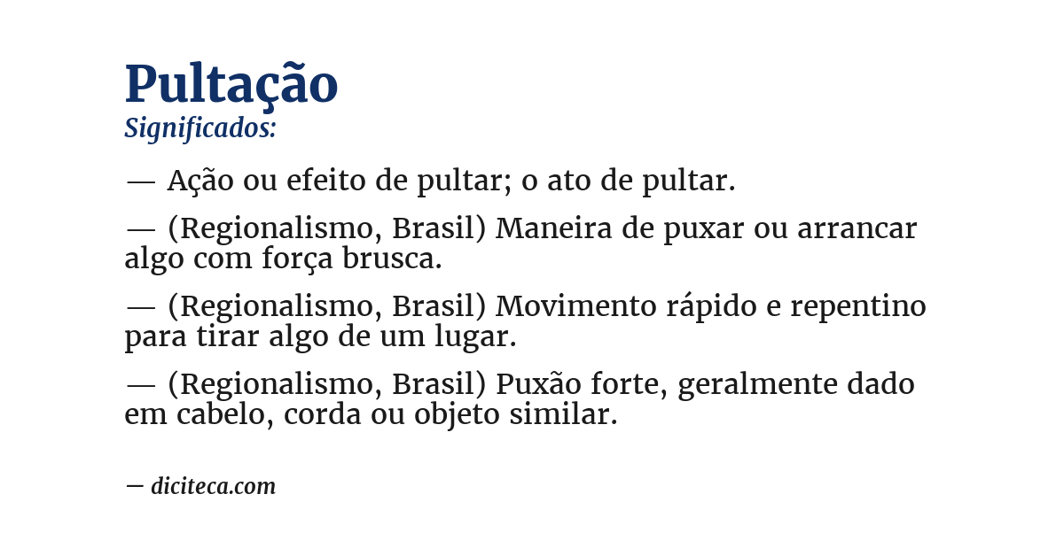 Significado de pultação