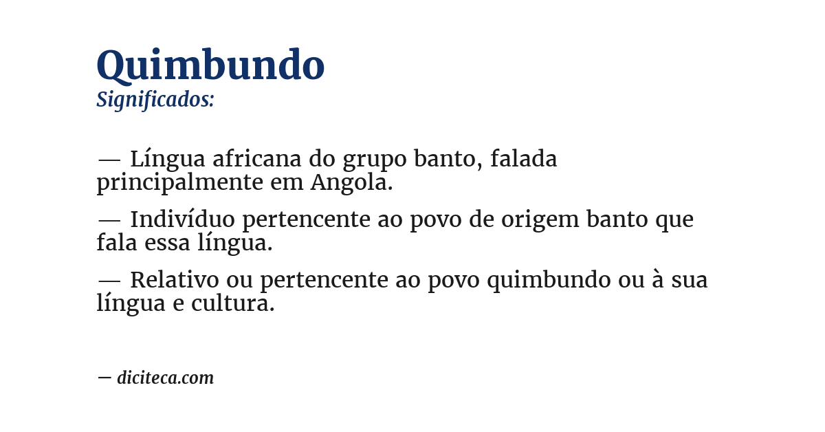 Significado de quimbundo