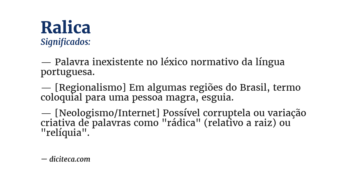 Significado de ralica