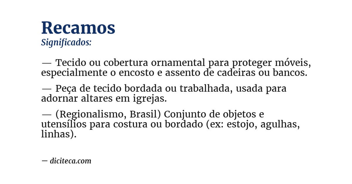 Significado de recamos