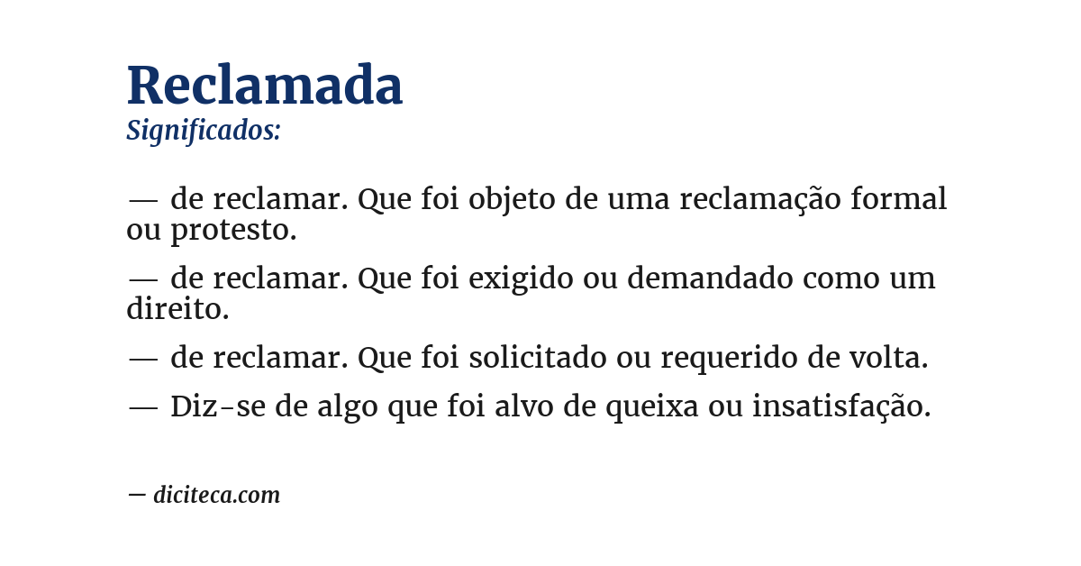 Significado de reclamada