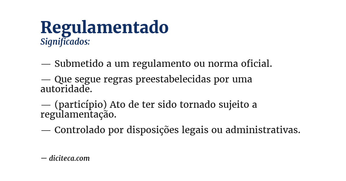 Significado de regulamentado