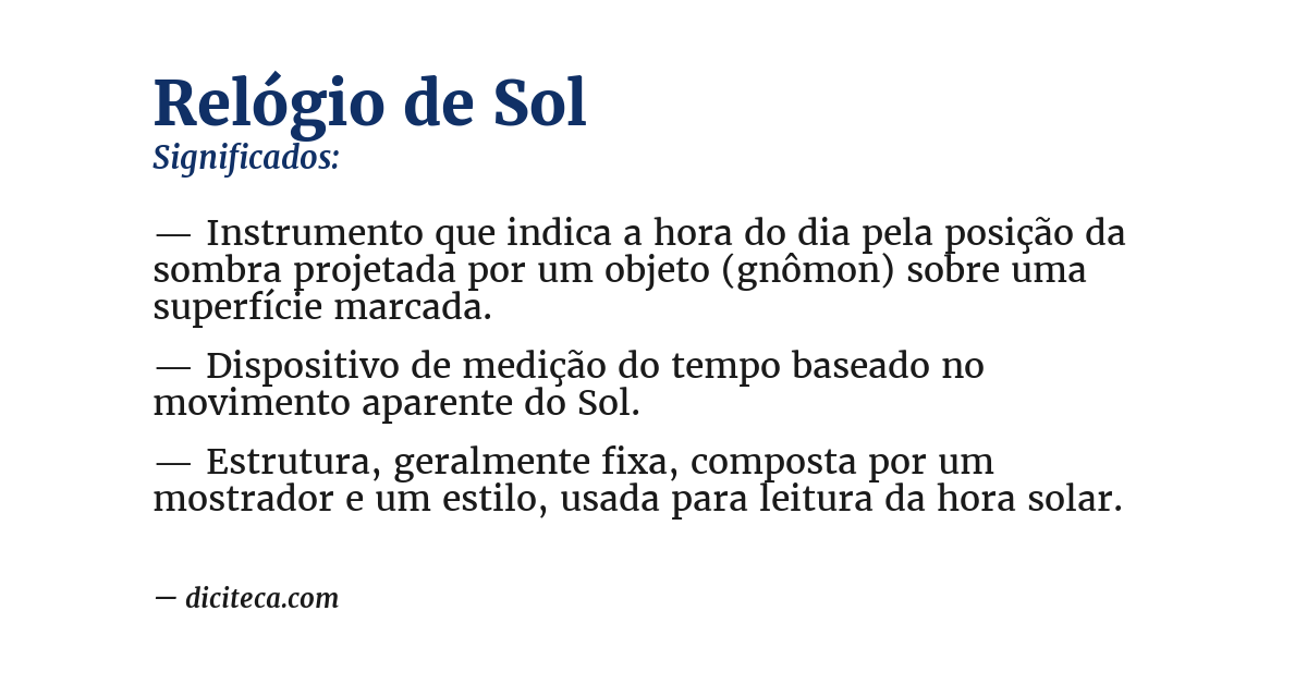 Significado de relógio de sol