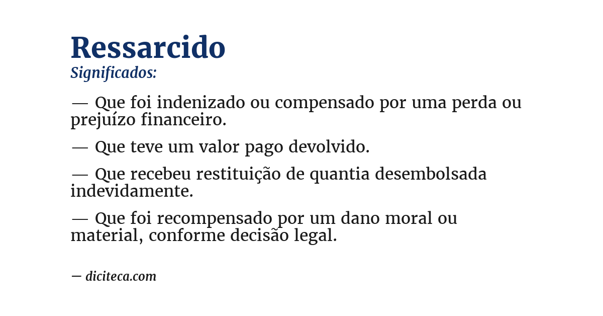 Significado de ressarcido