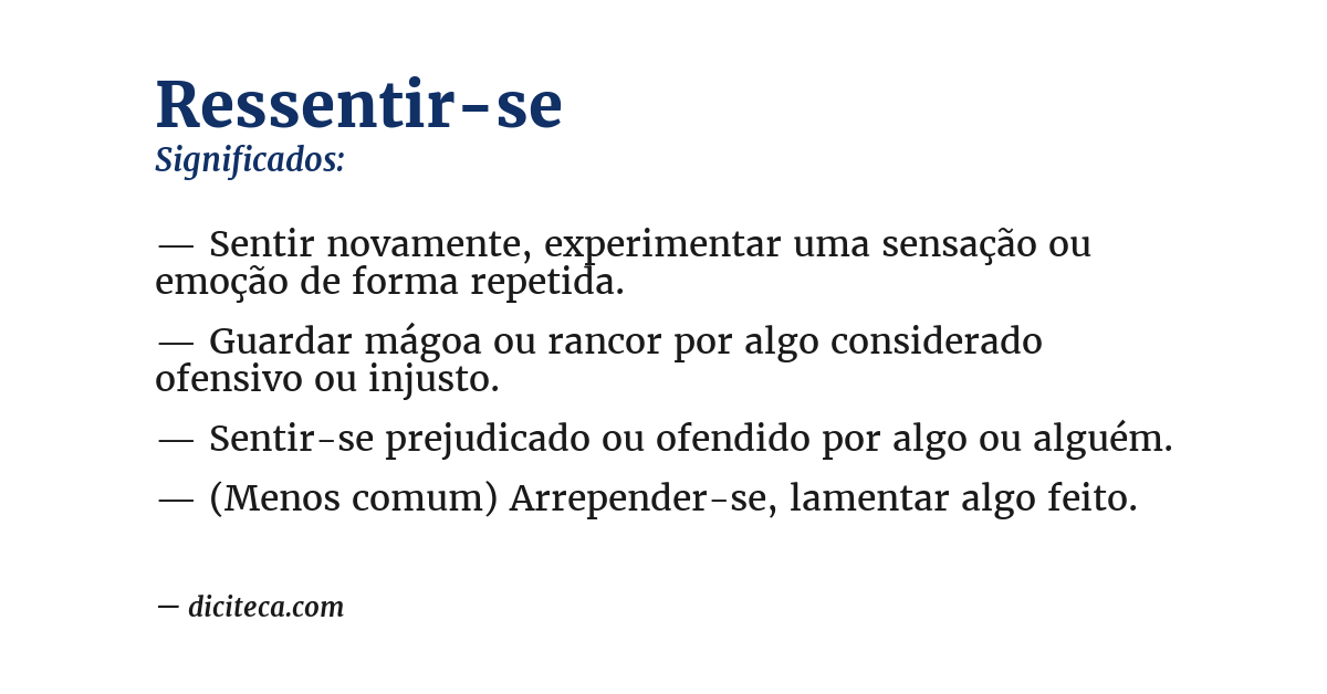 Significado de ressentir-se