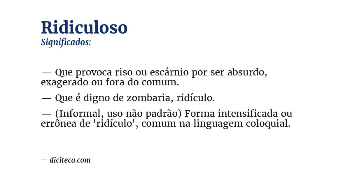 Significado de ridiculoso