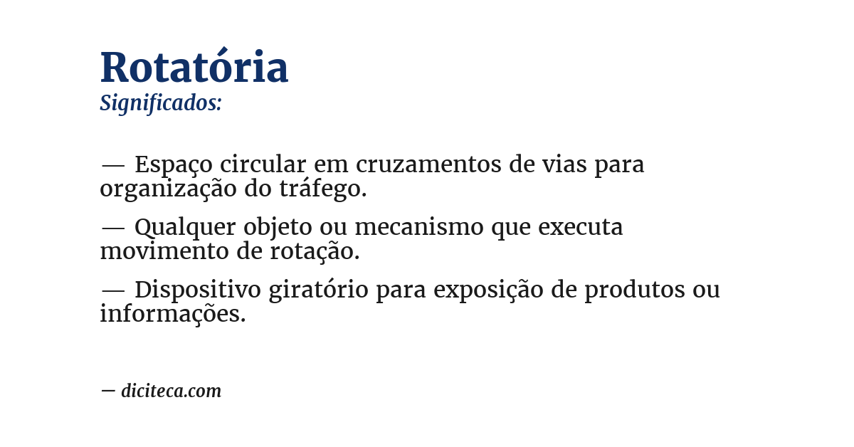 Significado de rotatória