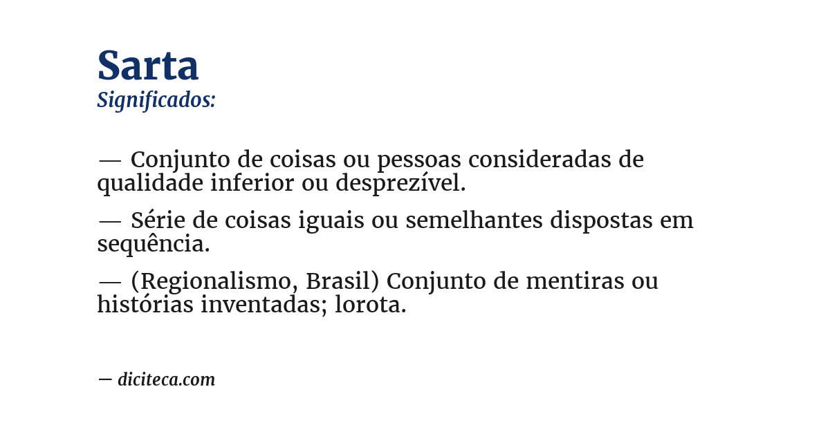 Significado de sarta