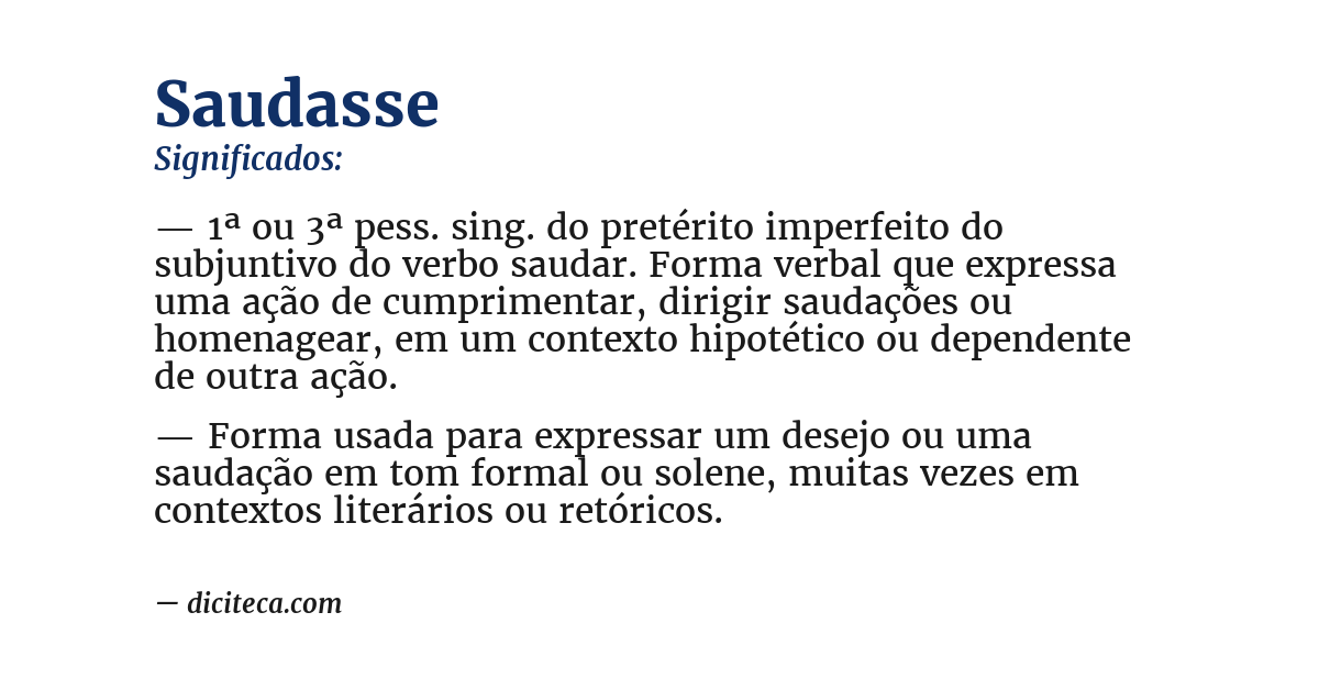 Significado de saudasse