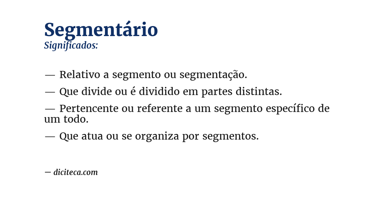 Significado de segmentário