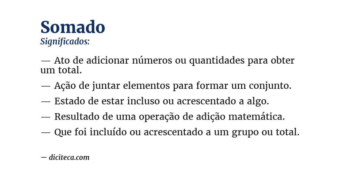 Significado de somado