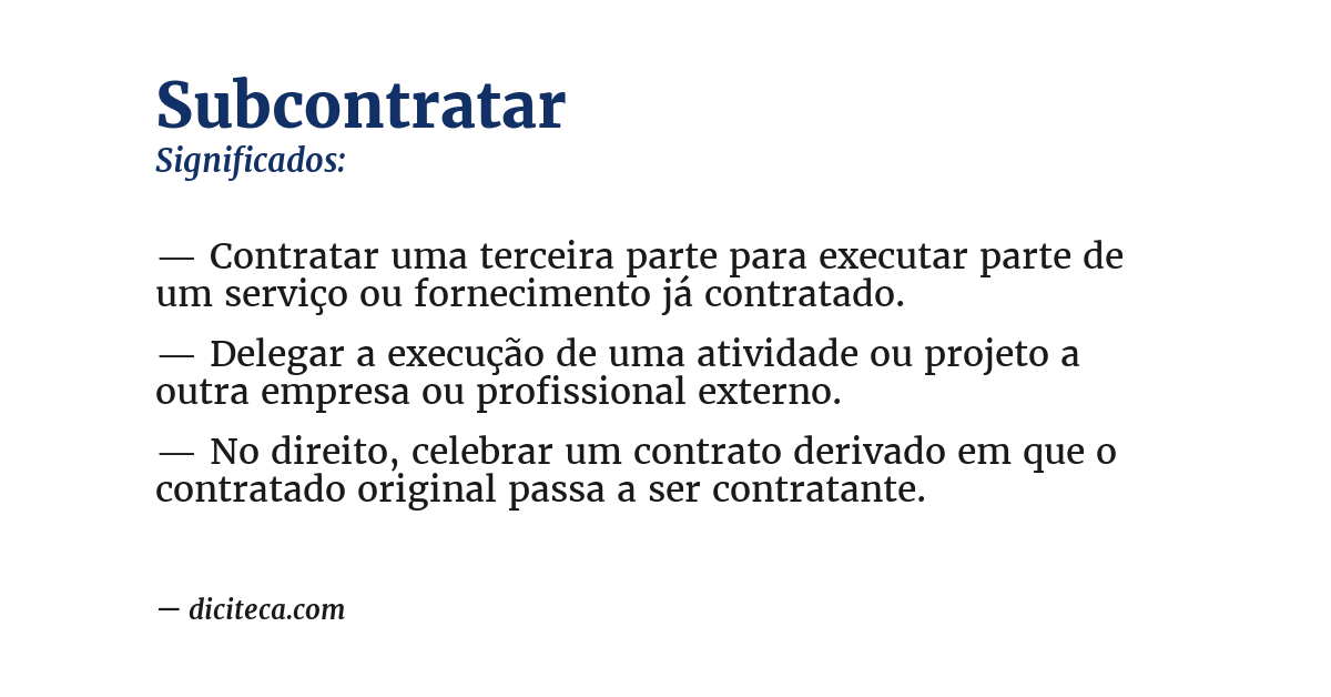 Significado de subcontratar
