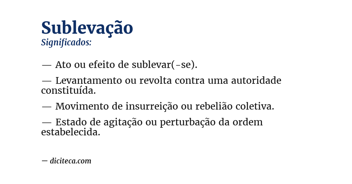 Significado de sublevação