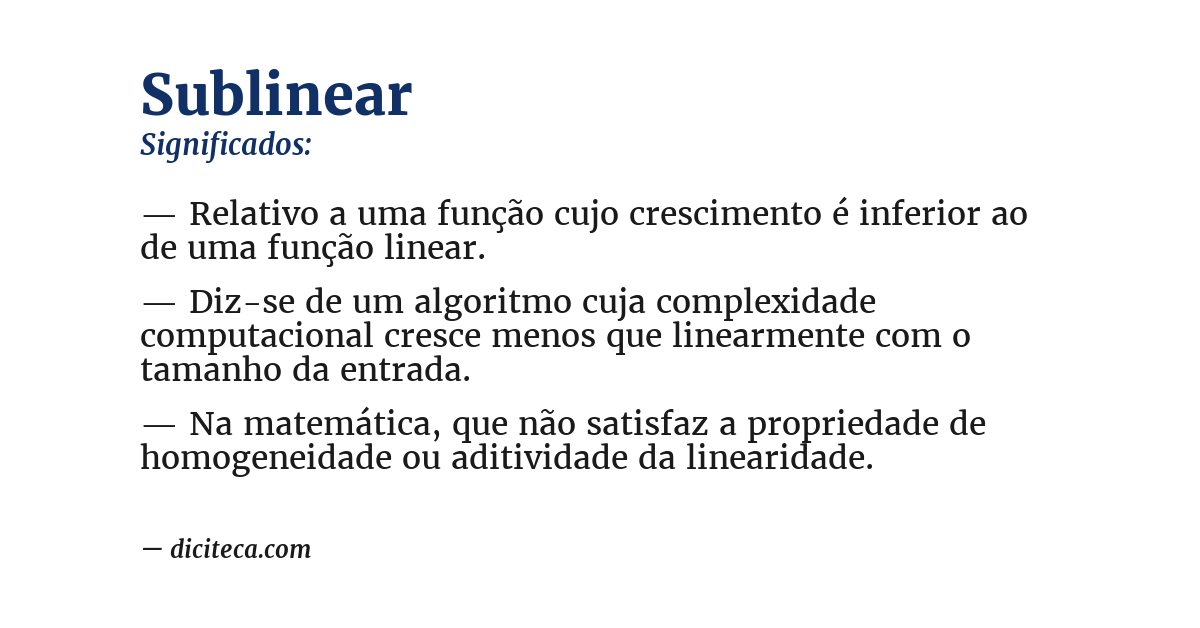 Significado de sublinear