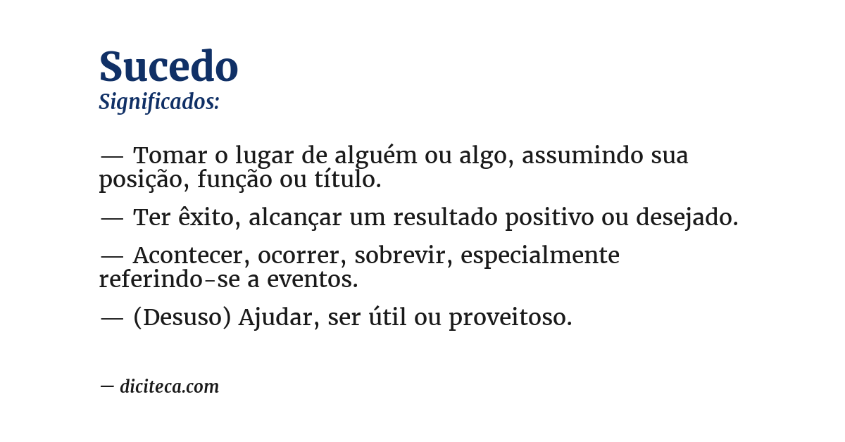 Significado de sucedo