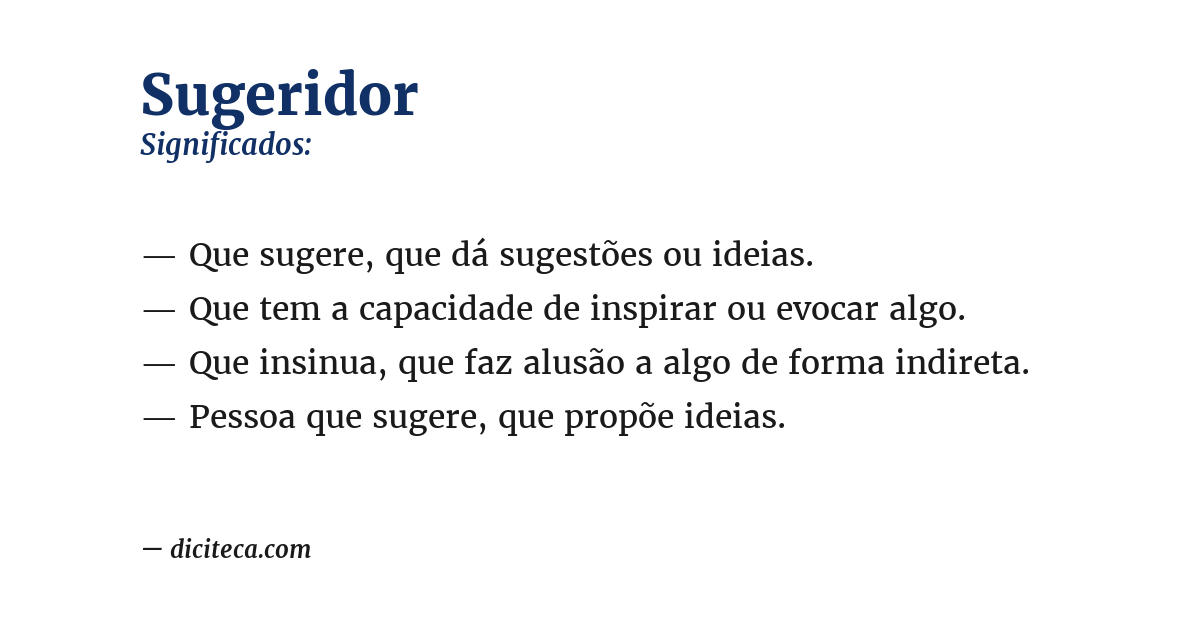 Significado de sugeridor