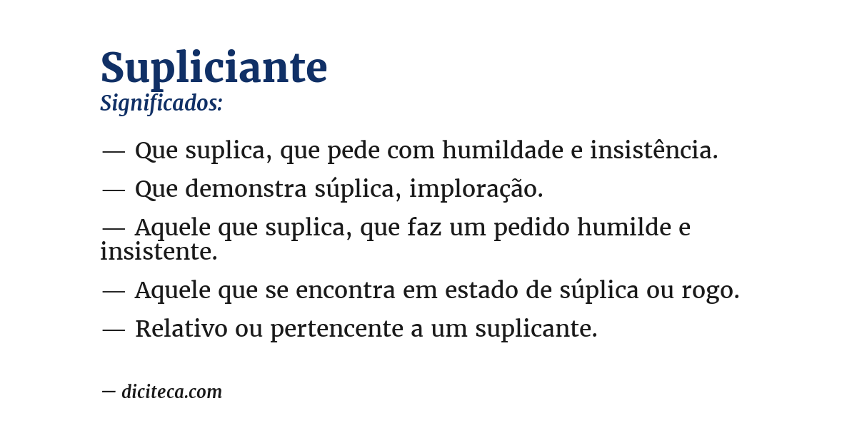 Significado de supliciante