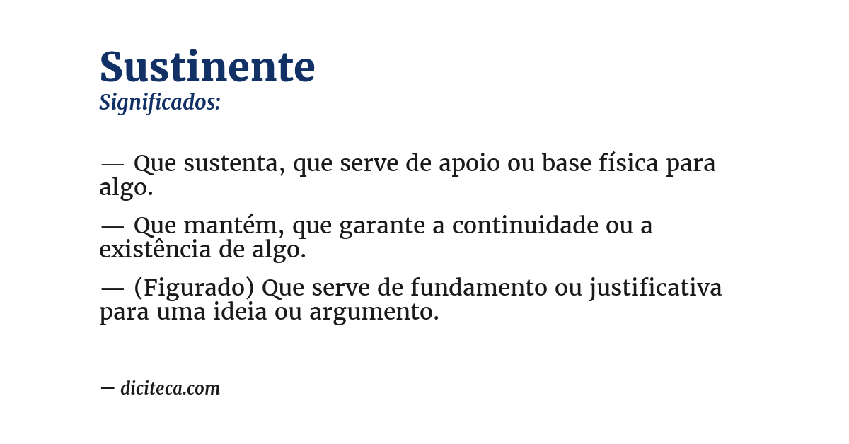 Significado de sustinente