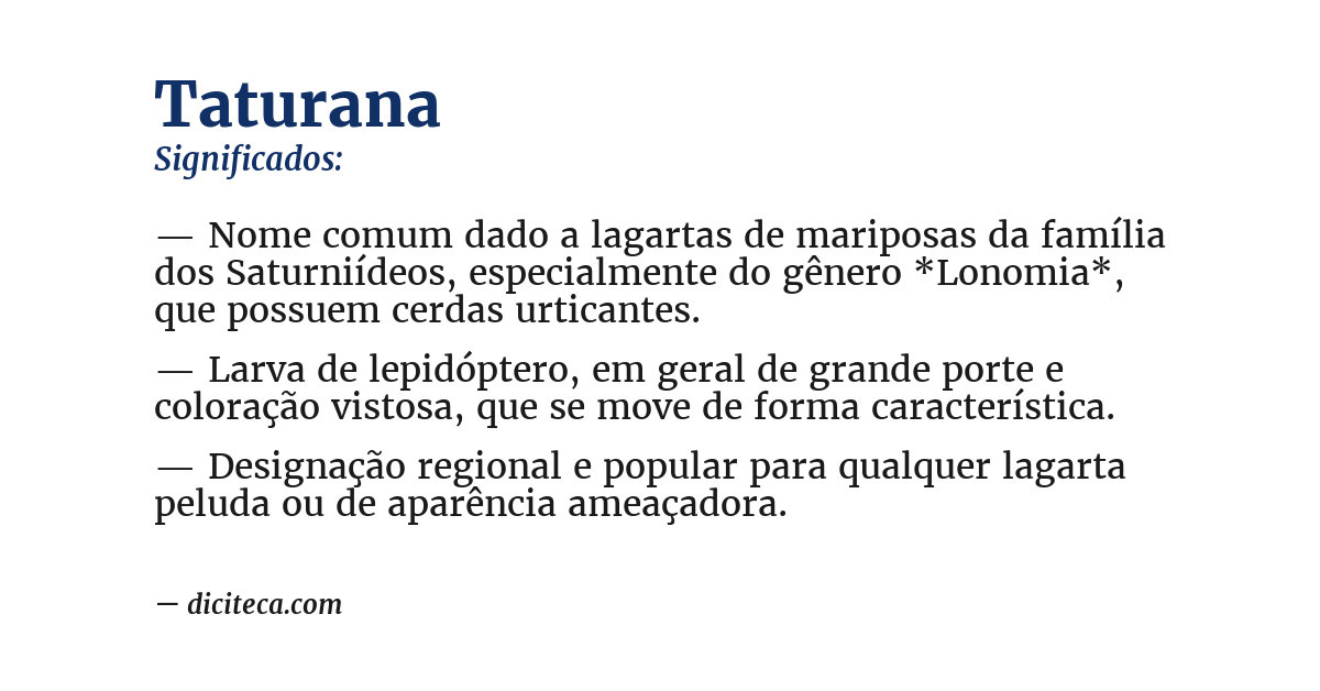 Significado de taturana