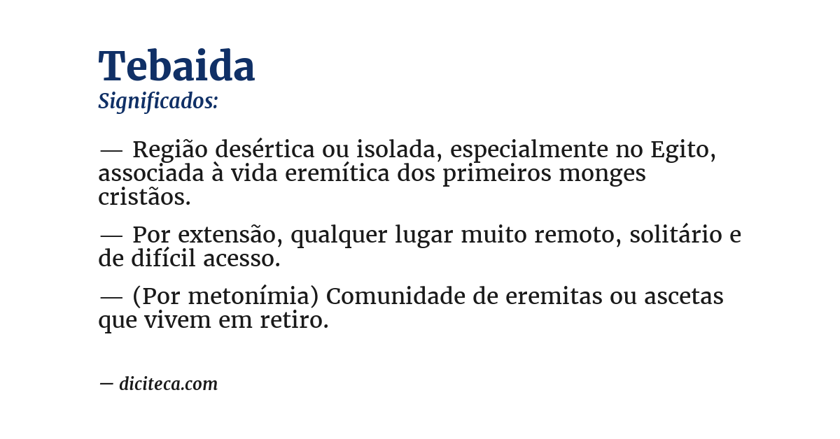 Significado de tebaida