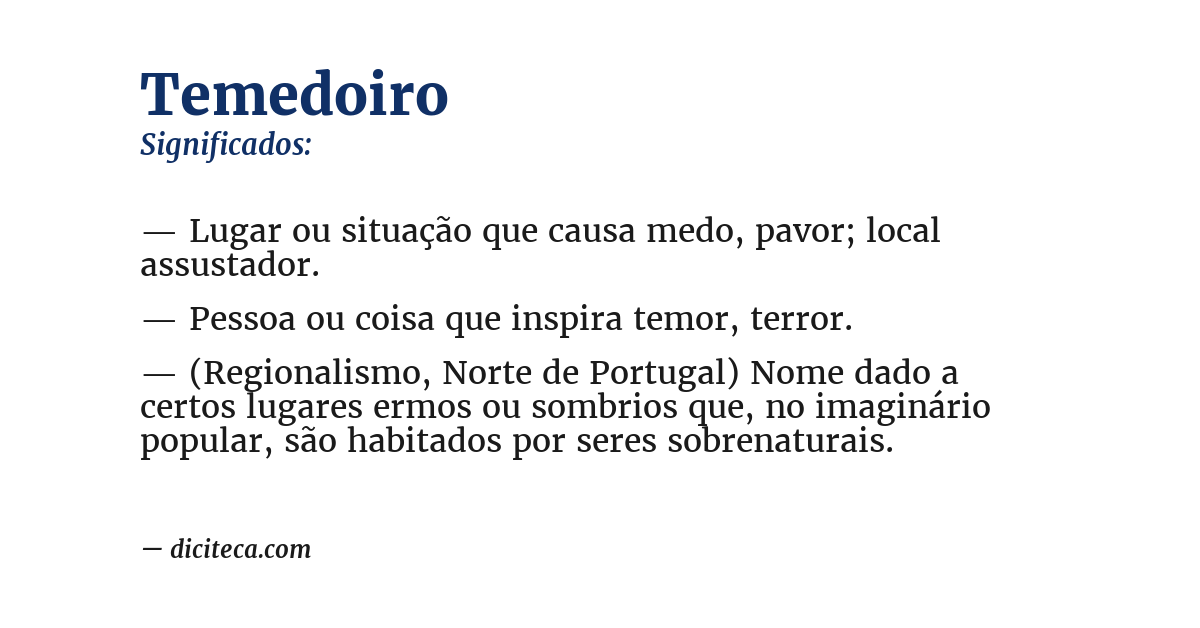 Significado de temedoiro