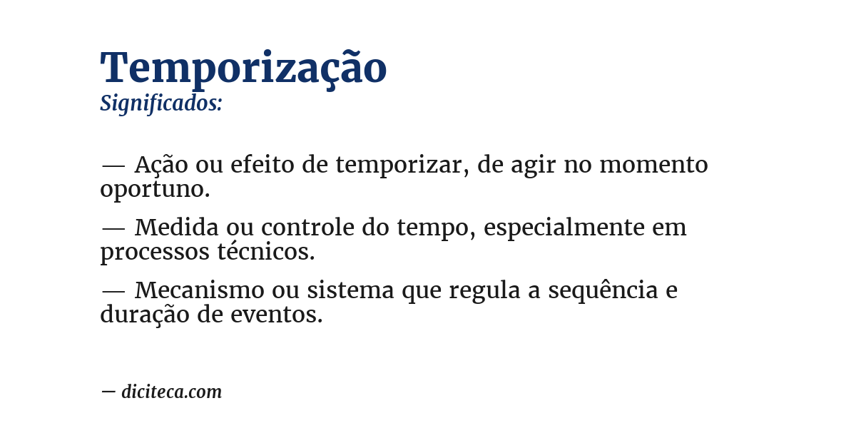 Significado de temporização
