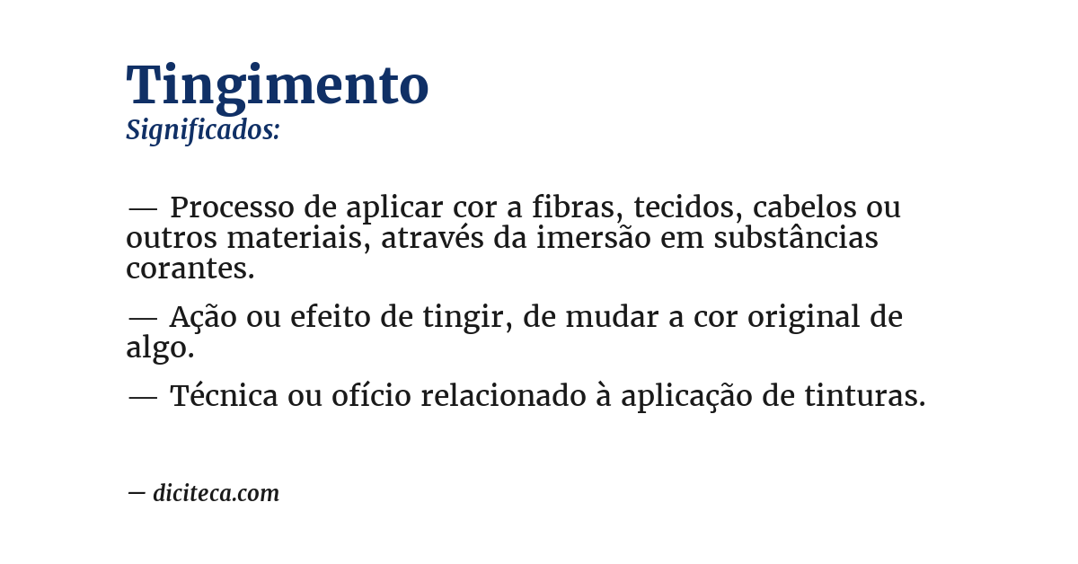 Significado de tingimento