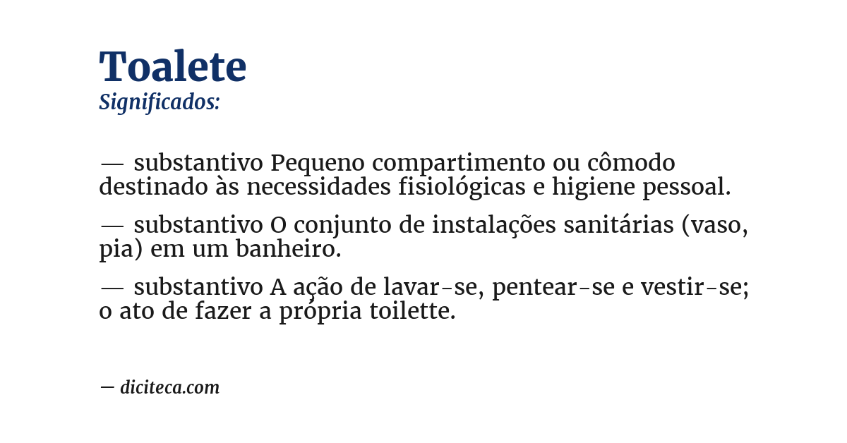 Significado de toalete