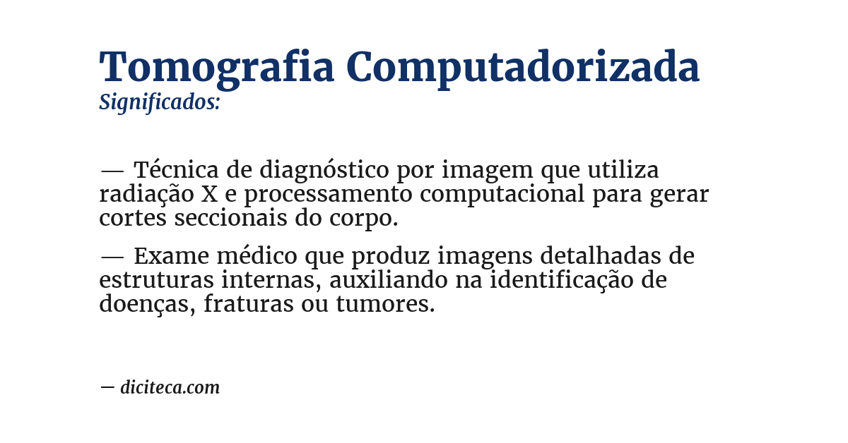 Significado de tomografia computadorizada
