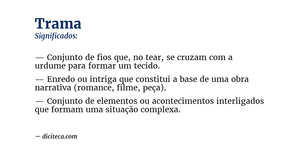 Significado de trama