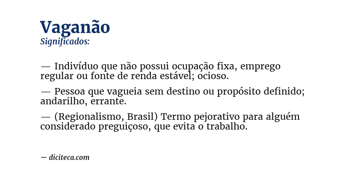 Significado de vaganão