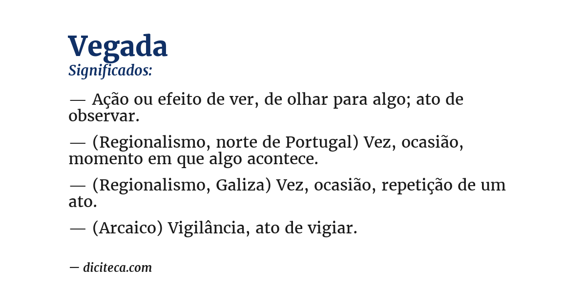Significado de vegada