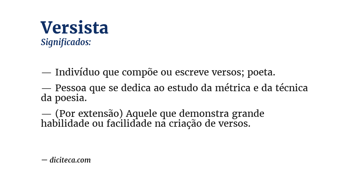 Significado de versista