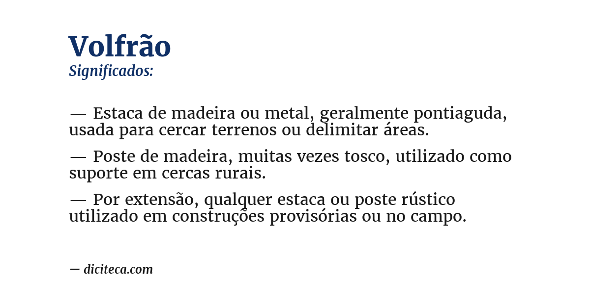Significado de volfrão
