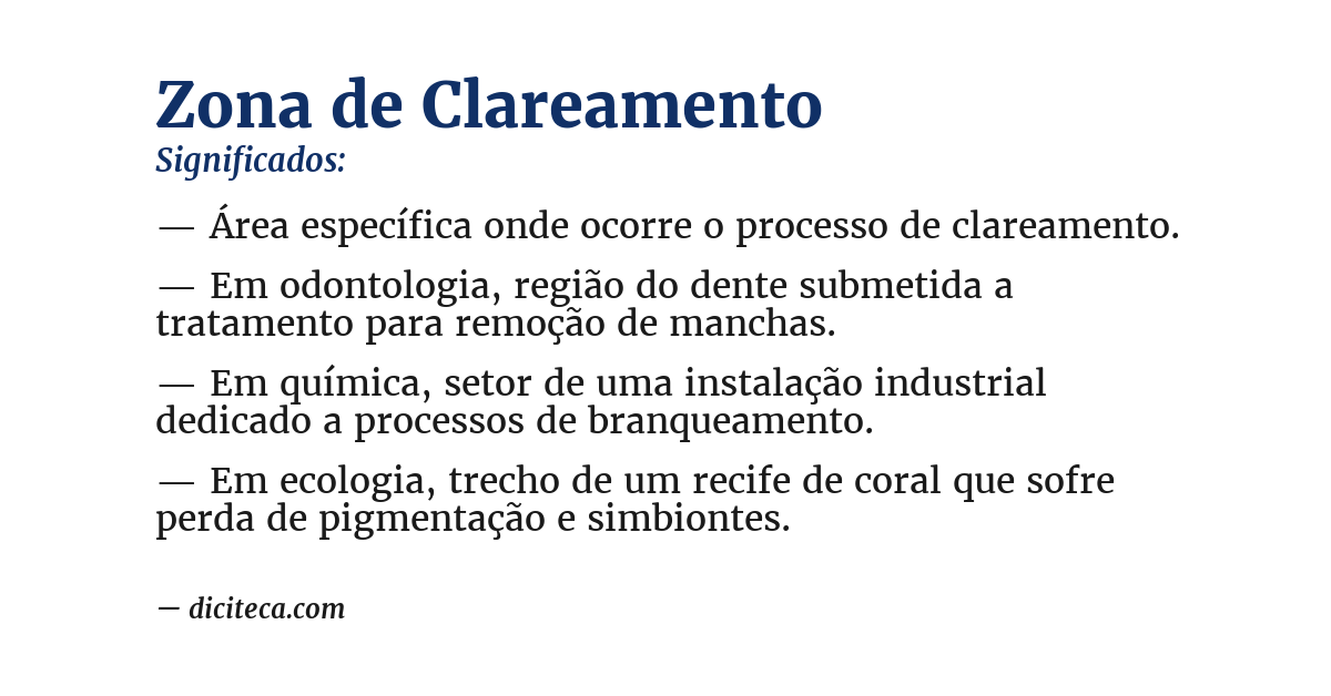 Significado de zona de clareamento
