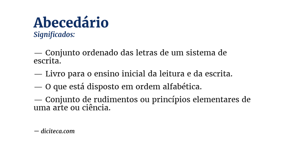 Significado de abecedário