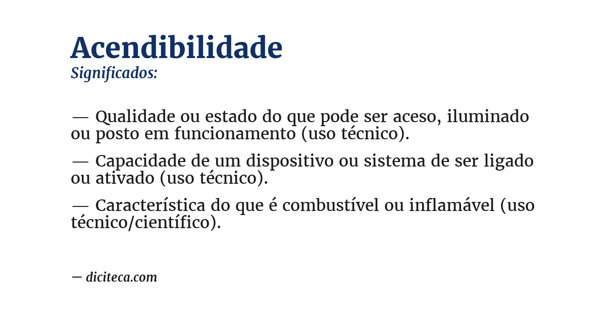 Significado de acendibilidade