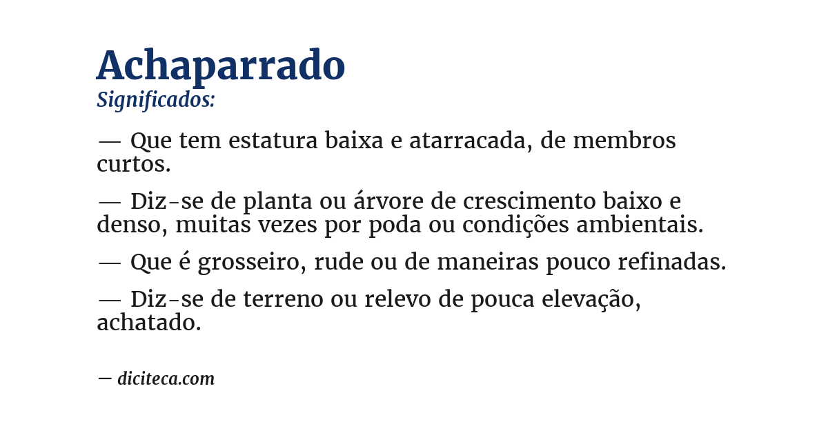 Significado de achaparrado