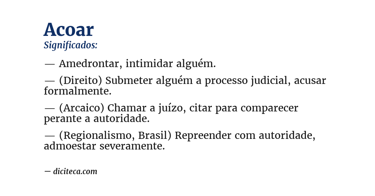 Significado de acoar