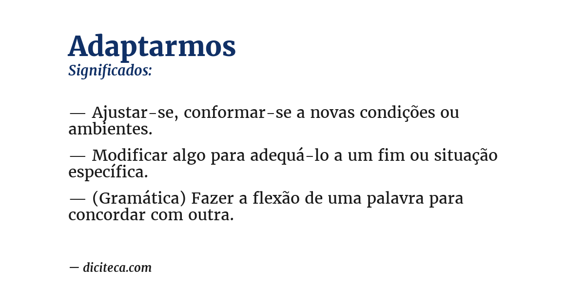 Significado de adaptarmos