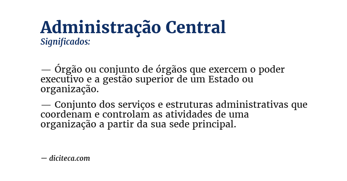 Significado de administração central