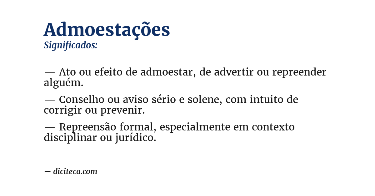 Significado de admoestações