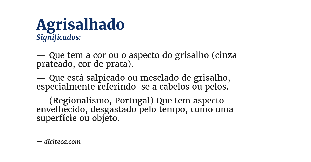 Significado de agrisalhado