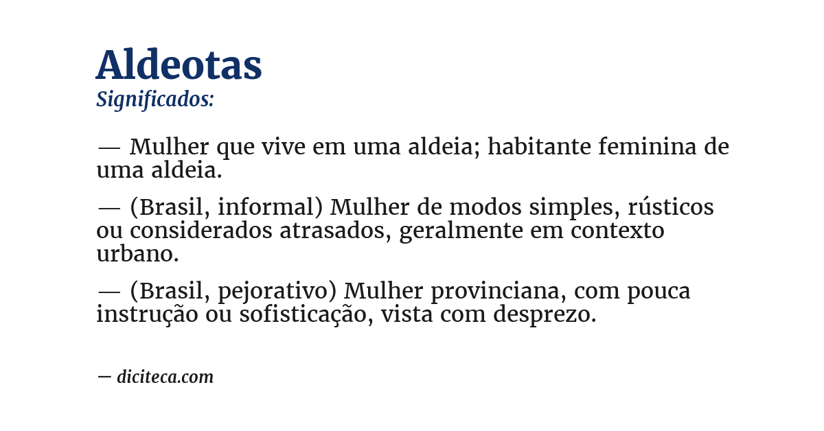Significado de aldeotas