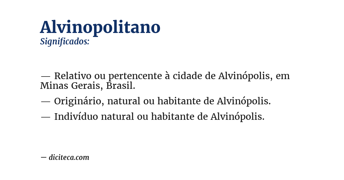 Significado de alvinopolitano