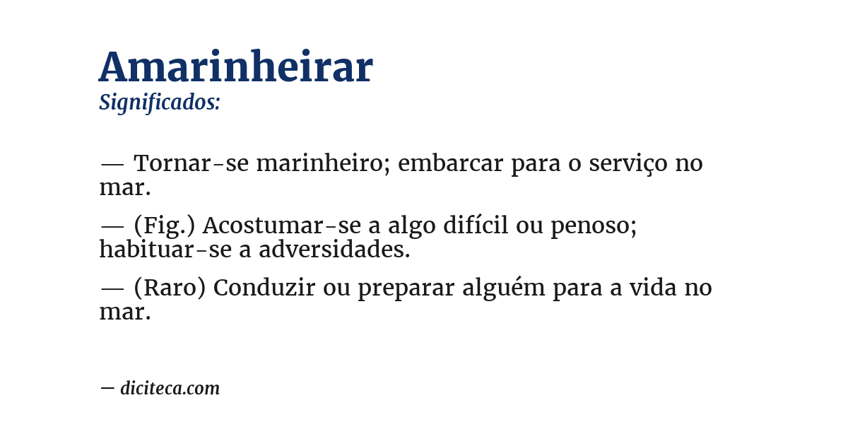 Significado de amarinheirar