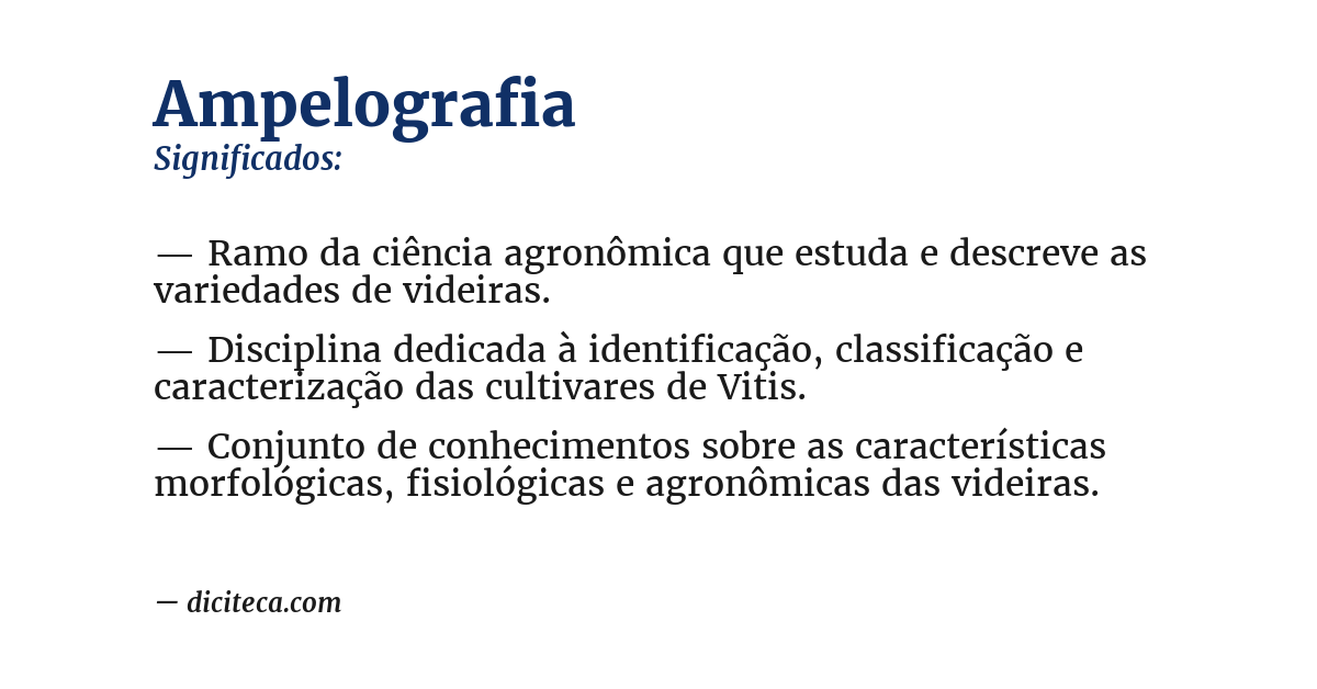 Significado de ampelografia