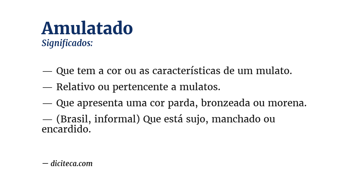 Significado de amulatado