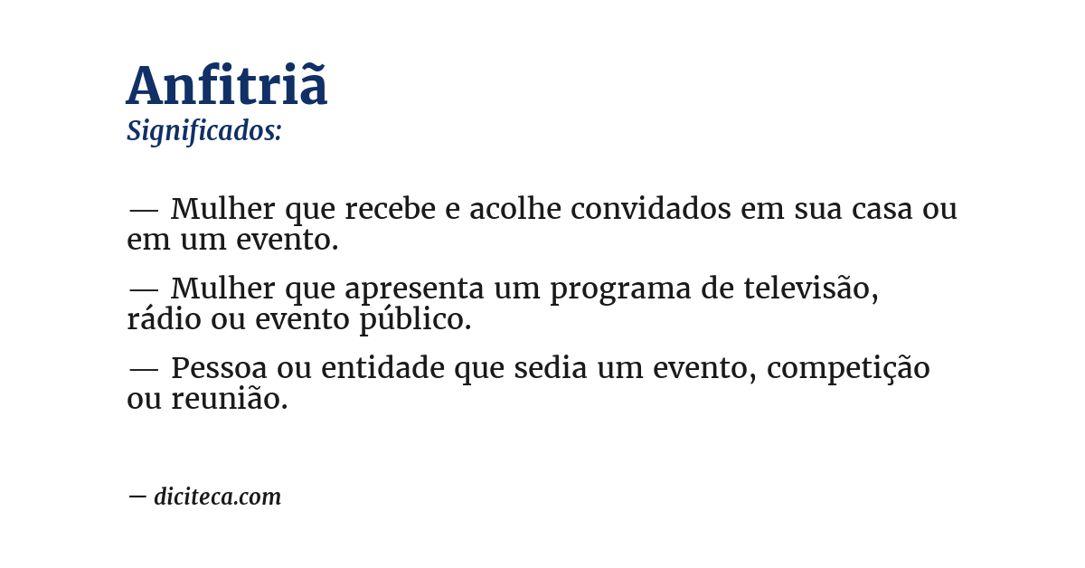 Significado de anfitriã